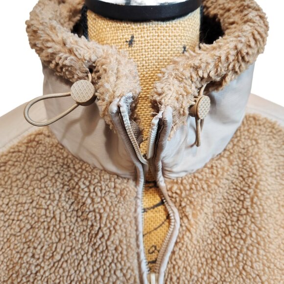 H&M Brown Sherpa Fleece Half-Zip Pullover Jacket | Oversized Teddy Zip Pocket - Picture 7 of 9